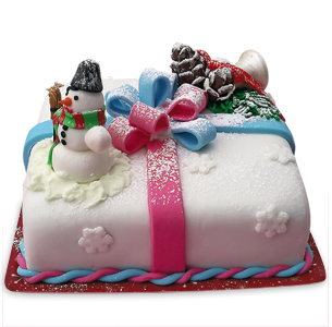 snowman Christmas cake