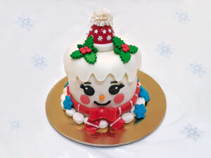 snow woman Christmas cake